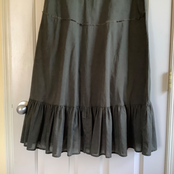 Ralph Lauren Denim & Supply Hi-Low Hem Cotton Midi Dress Ruffle Hem Olive SZ M - Picture 7 of 14